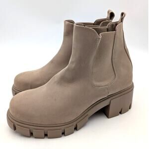 MIA Ivy Lug Sole Chelsea Ankle Boots Women's Stone Brus Size US9M EU39.5